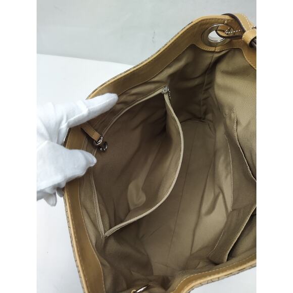 Coach Signature Brown Canvas Suede Hobo Shoulder Bag - Picture 13 of 16